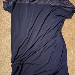 Evans Navy Blue Textured Top